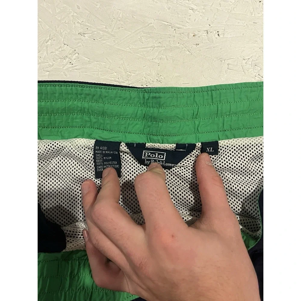 Polo Ralph Lauren Men's‎ Swim Trunks Shorts XL Blue Green Mesh Lined Logo